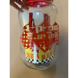 Vintage Lipton Sun Tea Jar Racing Red Lid "Rev It‎ Up" Coupons Recipes Rare HTF